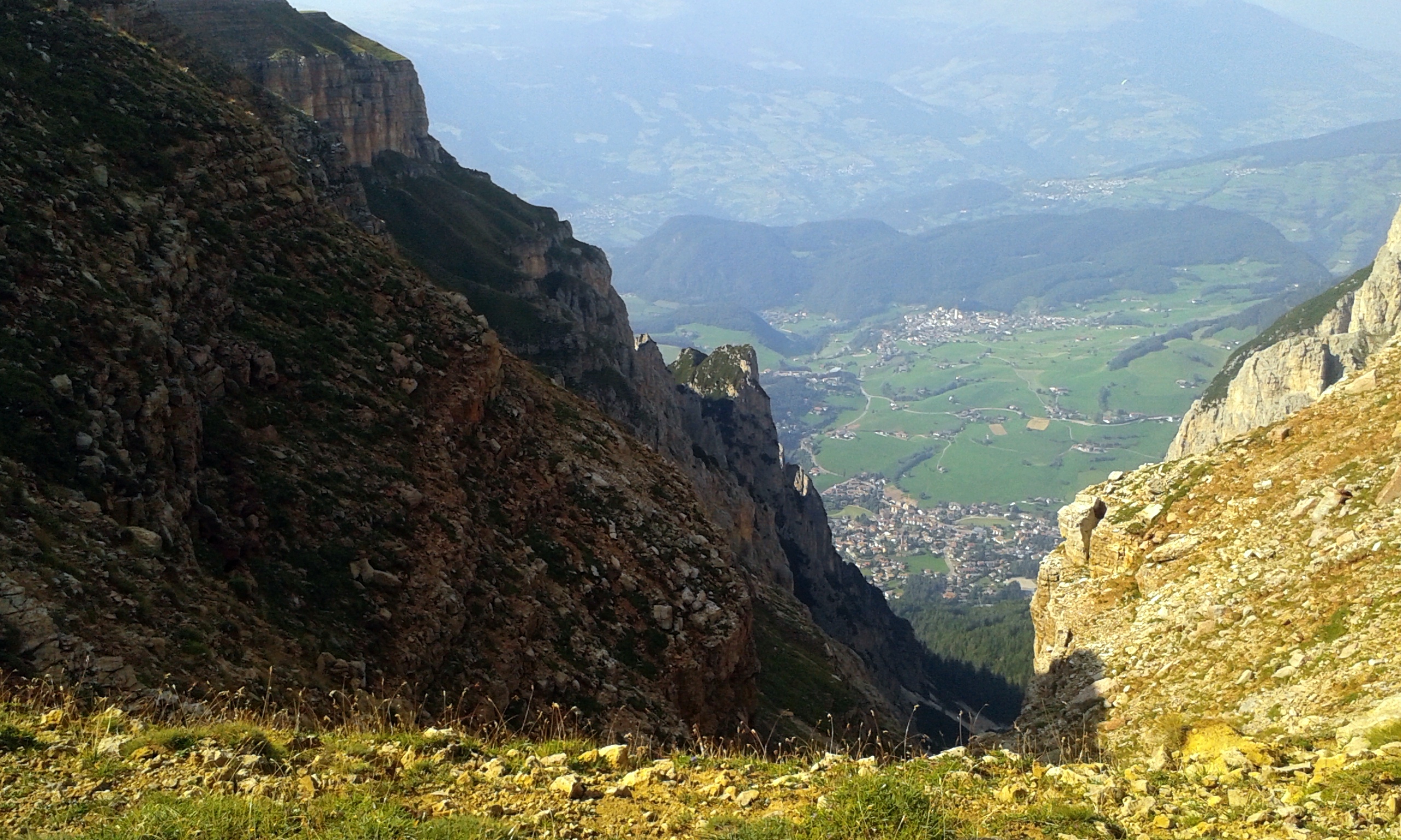 vom Schlern Blick nach Seis am Schlern